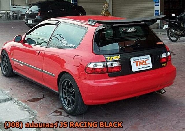 สปอยเลอร์ CIVIC 1992 3D JS RACING BLACK ธรรมดา งานไฟเบอร์